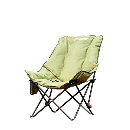 High-Back Adjustable Camping Moon Folding Leisure Chair Green-0